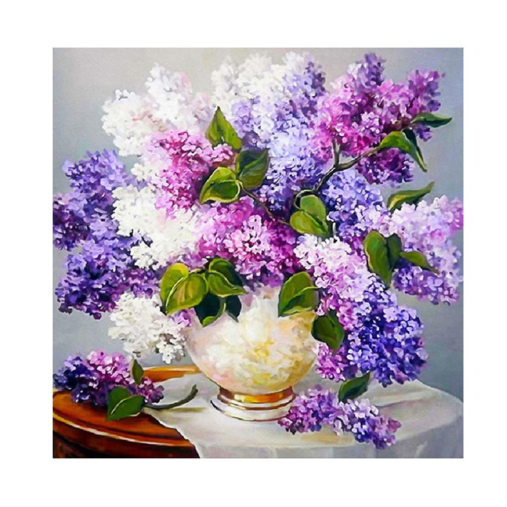 

30x30cm Round Drill Diamond Painting - Lavender, 501 Original