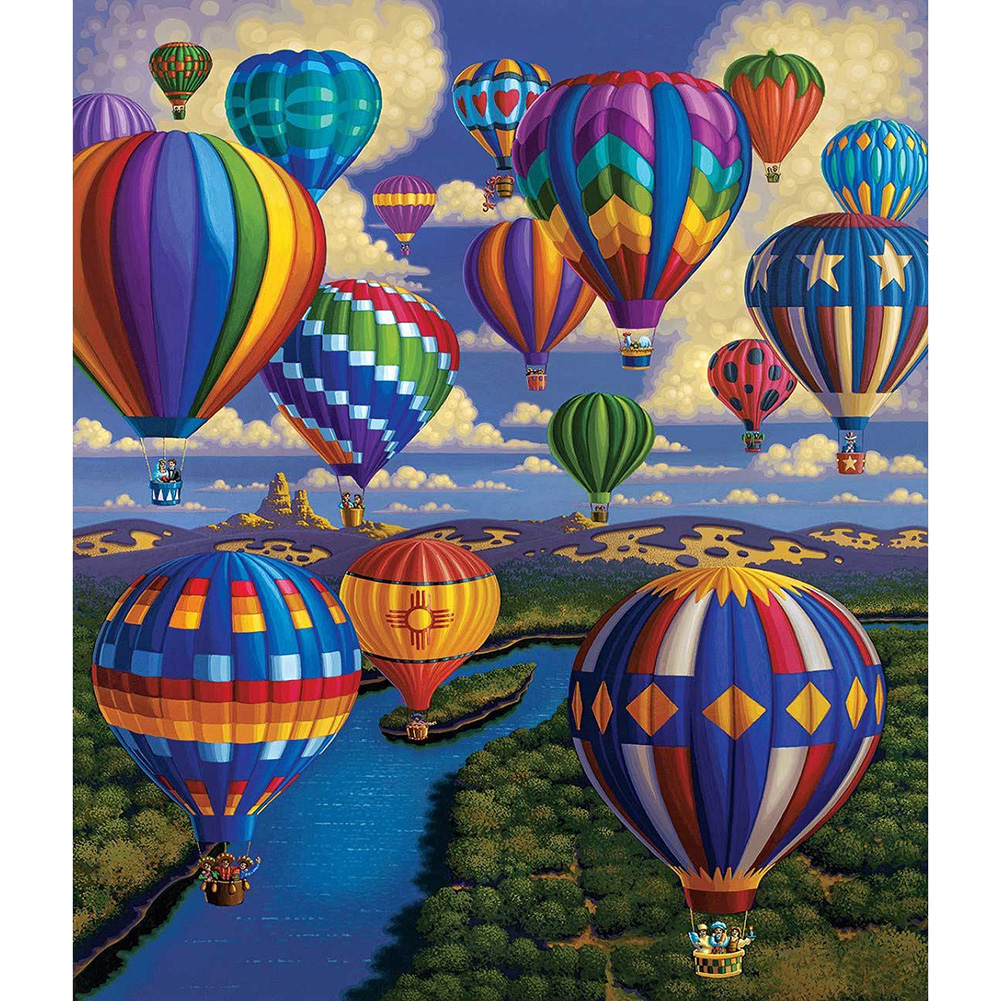 

30*35CM - Round Drill Diamond Painting - Hot-air Balloon, 501 Original