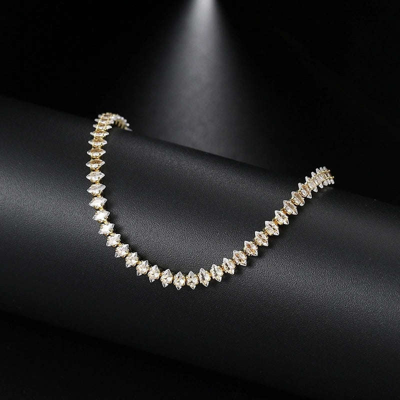 Copper Rose Gold Plated White Gold Plated Gold Plated Plating Inlay Geometric Zircon Drawstring Bracelets