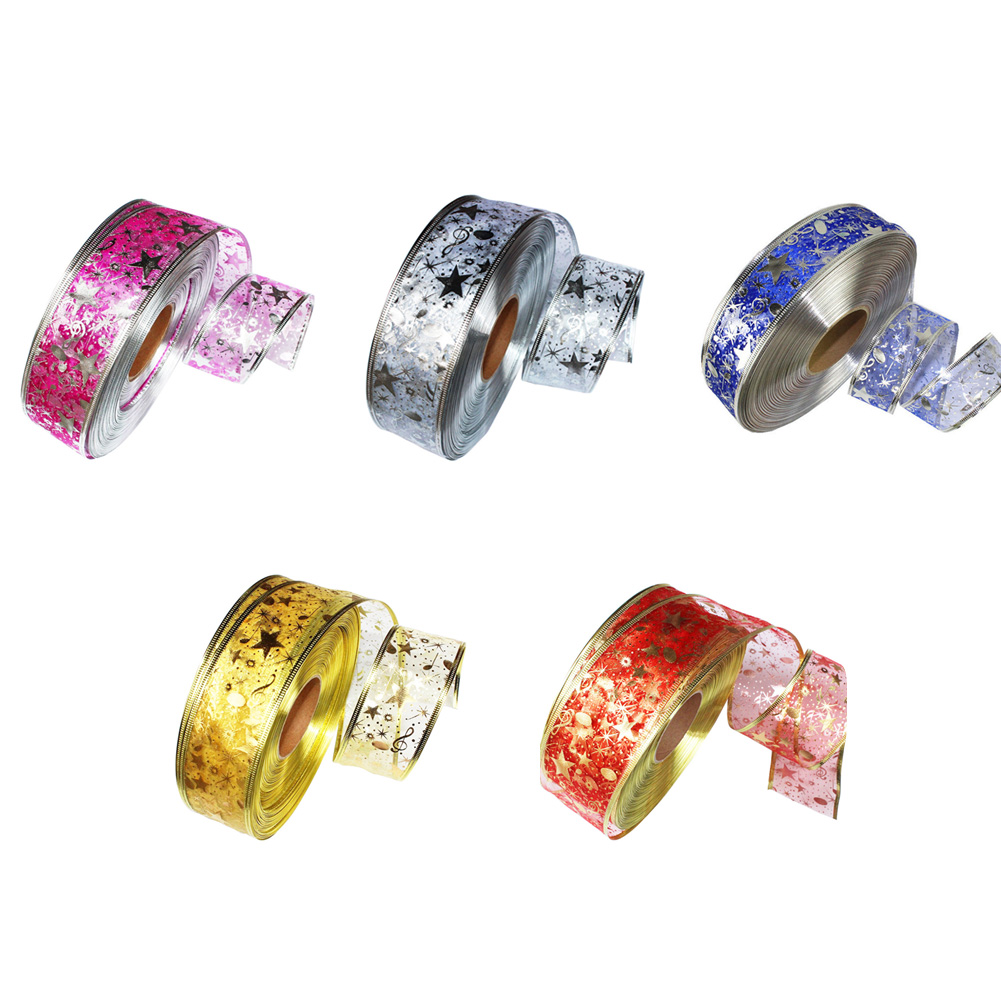 

5pcs/set Gift Wrapping Supplies Bling Star Print Ribbon for DIY Party Decor, 501 Original