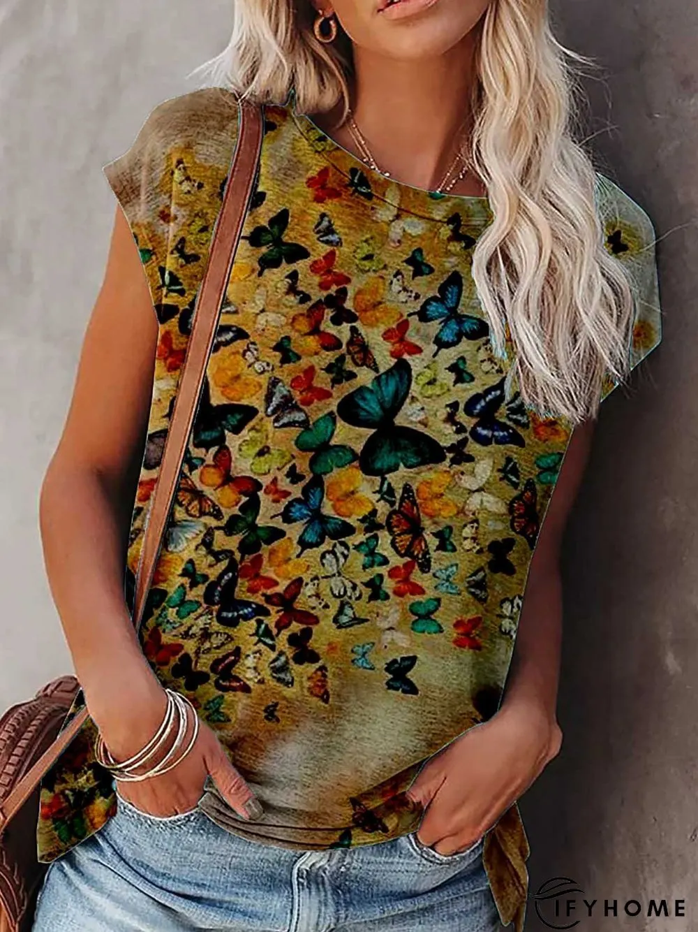 Short Sleeve Casual Round Neck T-shirt | IFYHOME