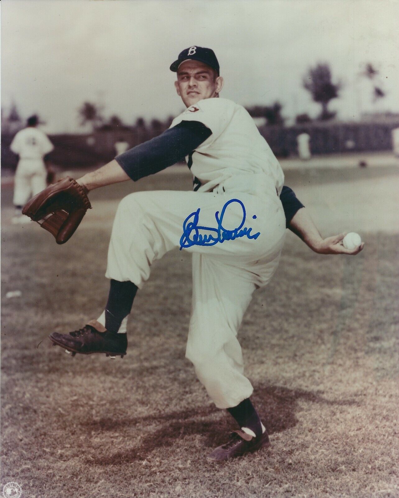 Signed CLEM LABINE 8X10 Brooklyn Dodgers Autographed Photo Poster painting - COA