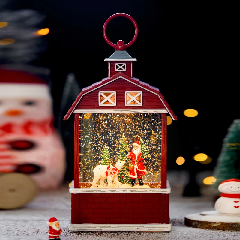 Multifunctional USB Charging Christmas Light Music Box Santa Snowman House Crystal Ball Night Lights