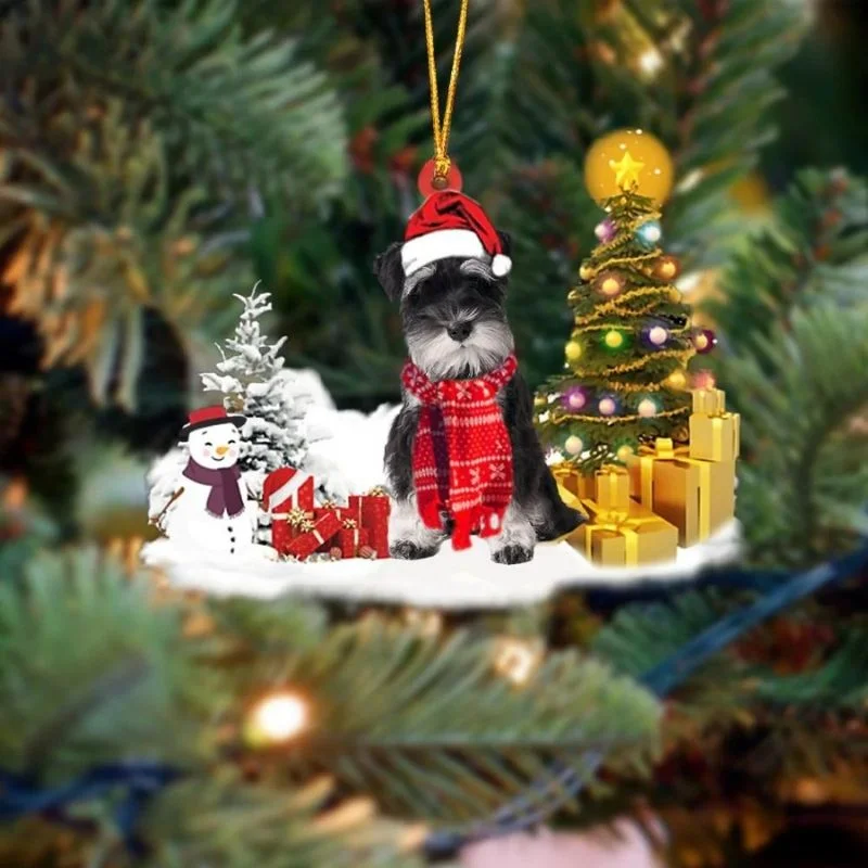 VigorDaily Miniature Schnauzer Christmas Ornament SM121