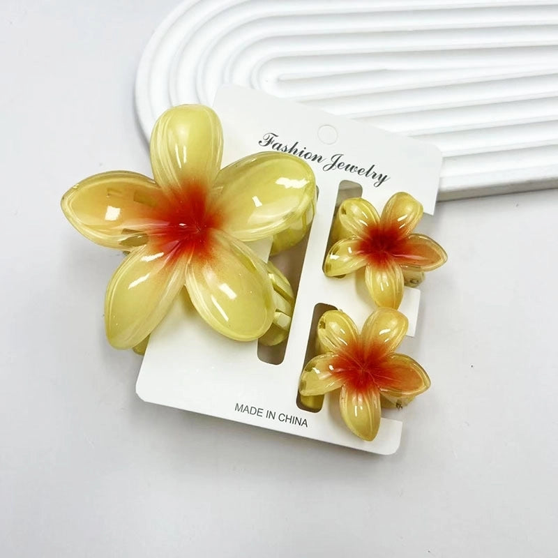 Vacation Modern Style Women’s Flower Resin Hair Claws