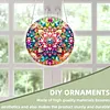 (18.5cm)DIY Acrylic Jigsaw Puzzle Window Hanging with Hanging Chain DIY Stained Glass Decoration Round Window Puzzle Decor for DIY Craft Project (Mandala)