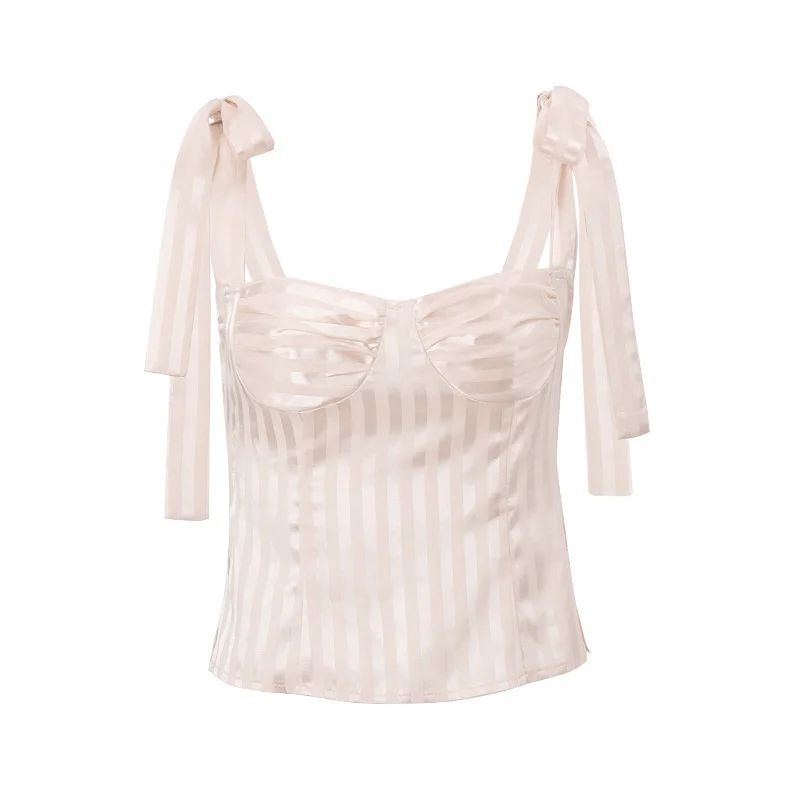 Colourp Colourp Women's Pure Desire Wind Stripe Slim Low Breast Sling Summer Hot Style Ins Trend Wear Sexy Vest Woman