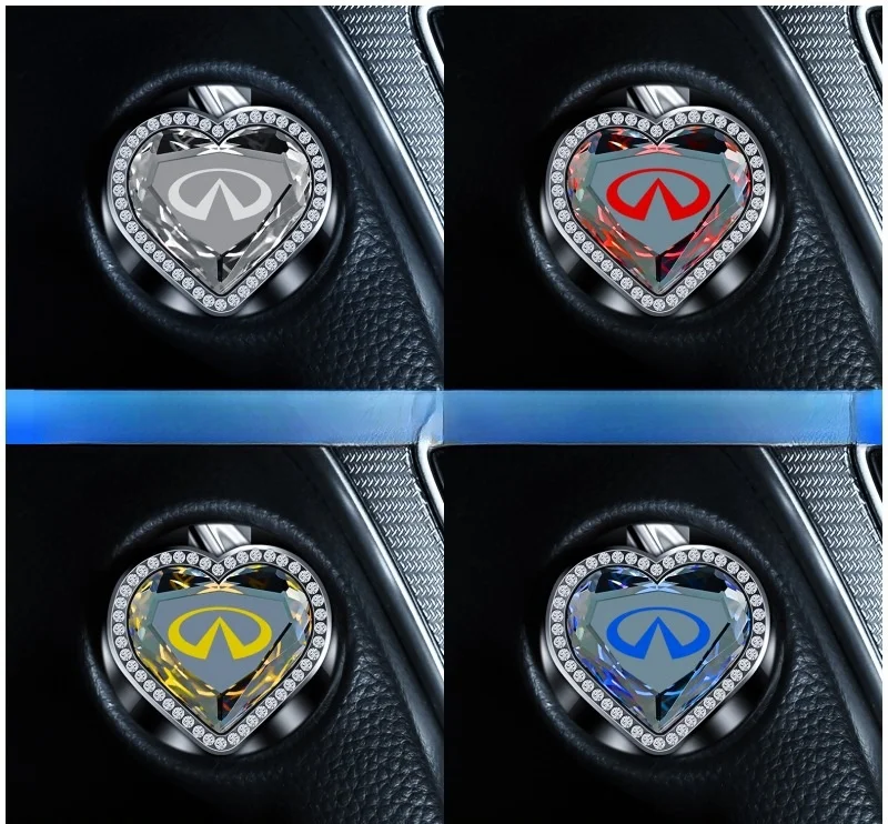 "Crystal Heart" car one-button start protective cover