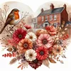 Love Flowers And Robins-11CT Stamped Cross Stitch 40*40cm/15.75*15.75in tapestrymarket