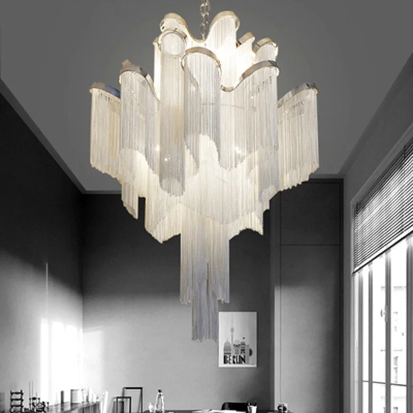 Post-modern Luxury Pendant Lamp Simple Fringed Creative Living Room Pendant Lights Tassel Decor Dining Room Bedroom Hanging Lamp