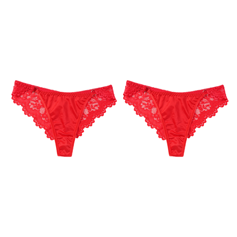 Akayes 2Pcs Floral Lace Panties Women Underwear Transparent Sexy Lingerie Seamless Pantys Low-waist Female Briefs Intimates