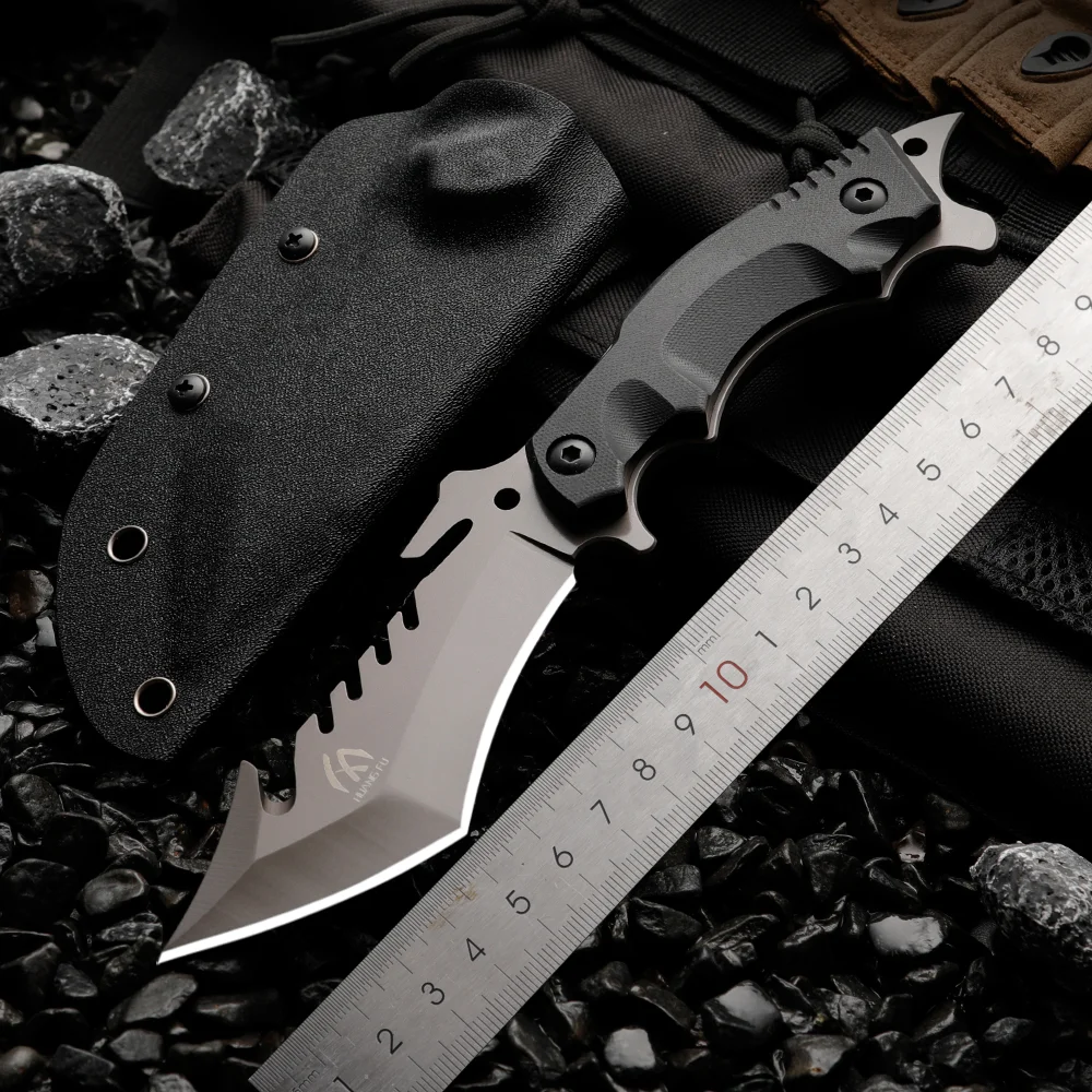 Multifunctional G10 Handle Tactical Scabbard Fixed Blade Camping Knife for Fishing Survival & Hunting Tools