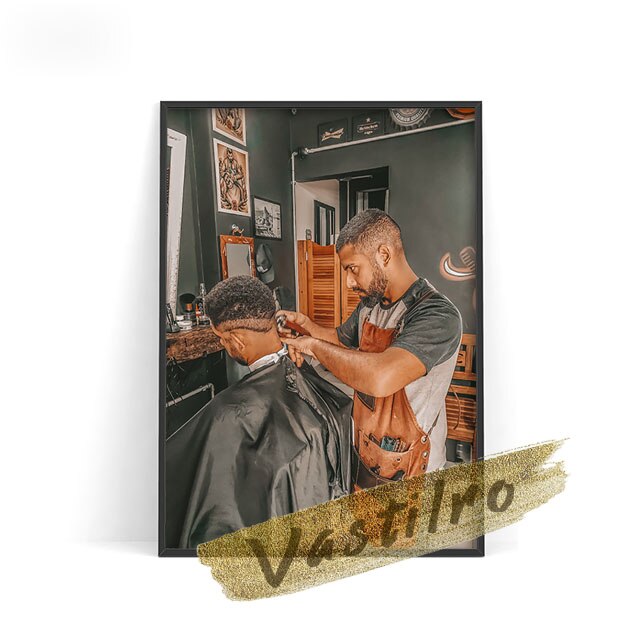 Barbershop Wall Art Print Poster Hairdresser Gift Hair Style Design Canvas Painting Barber Shop Home Decor Vintage Bar Pub Club