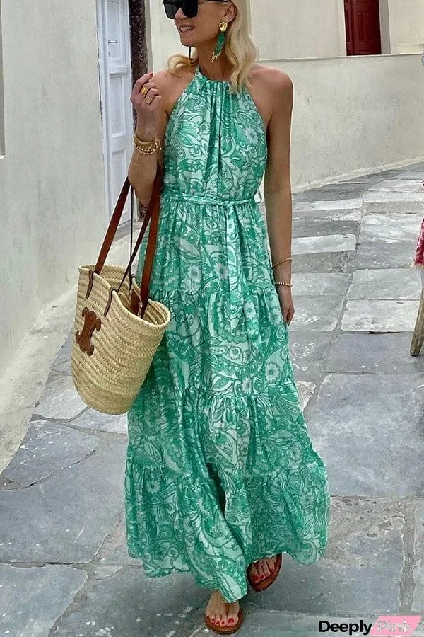 Splendid Living Floral Halter Maxi Dress