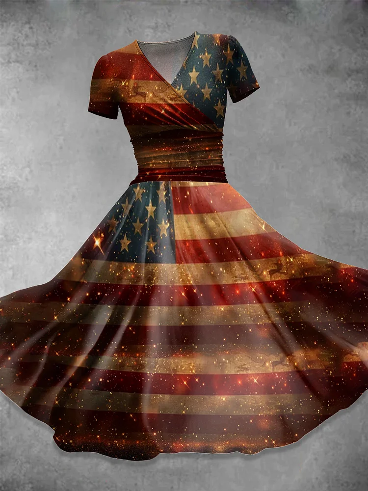 Independence Day  Art  Print Casual Dress