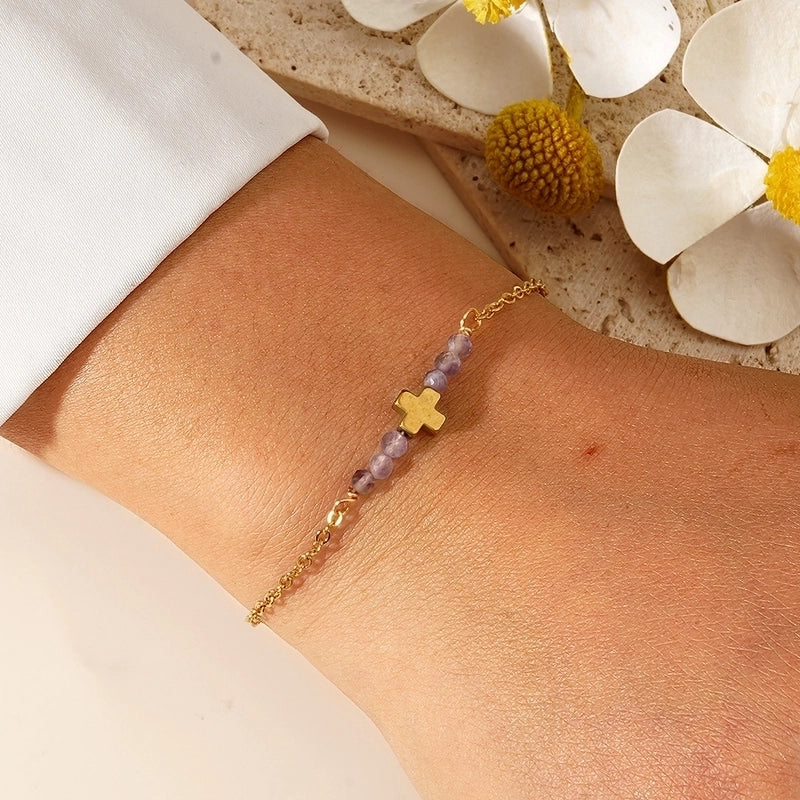 Casual Cross 304 Stainless Steel Cable Chain Bracelets In Bulk Stainless Steel Bracelets