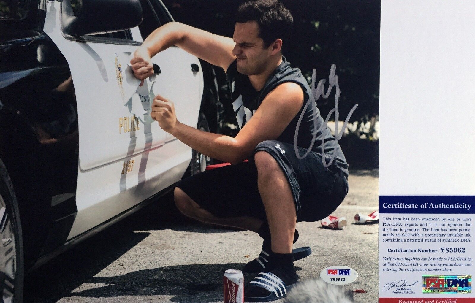 GREAT MOVIE!!! Jake Johnson FUNNY Signed LETS BE COPS 8x10 Photo Poster painting #4 PSA/DNA