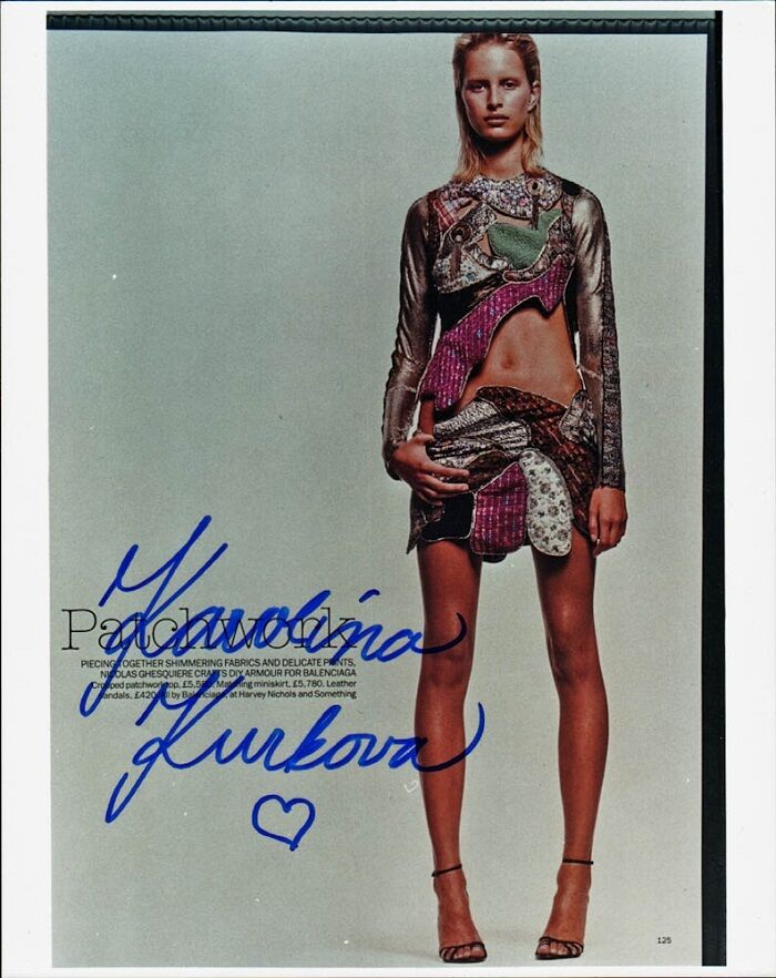 Victoria's Secret Model KAROLINA KURKOVA Signed Photo Poster painting