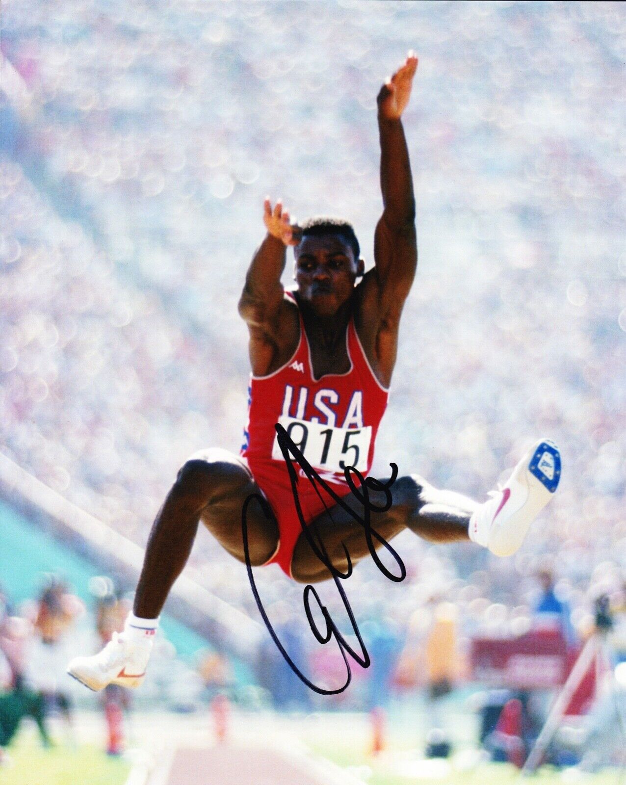 Carl Lewis Signed 10X8 Photo Poster painting DISPLAY Olympic Legend USA AFTAL COA (A)