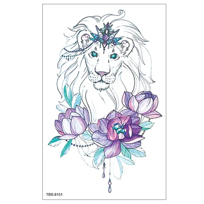 Fake temporary tattoo stickers Violet flowers rose arm shoulder tattoo Sticker Chest waterproof lady women big on body leg men