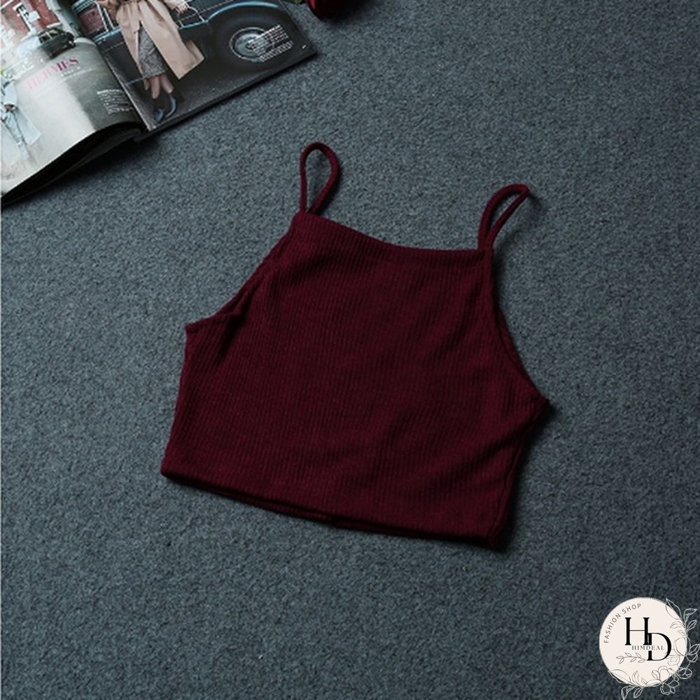 Women Sexy Fashion Sleeveless Knitted Crop Tops Cotton Crop Tops