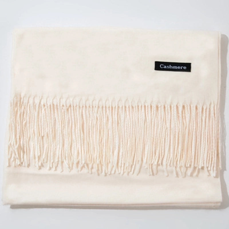 New Cashmere Scarf Female Korean Autumn And Winter New Solid Color Tassel Shawl Thick Warm Scarf