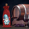 2pcs Christmas Diamond Art Linen Wine Gift Bag Diamond Painting Red Wine Bag Kit