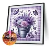 Purple Flower Butterfly-Full Round Diamond Painting 30*30CM