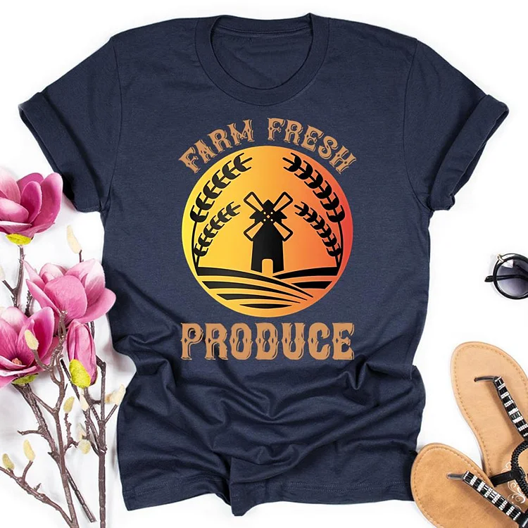 Farm Fresh Produce Round Neck T-shirt-0024987