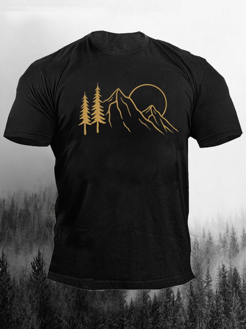 Mountain Sunset Printed Men's T-Shirt in  mildstyles