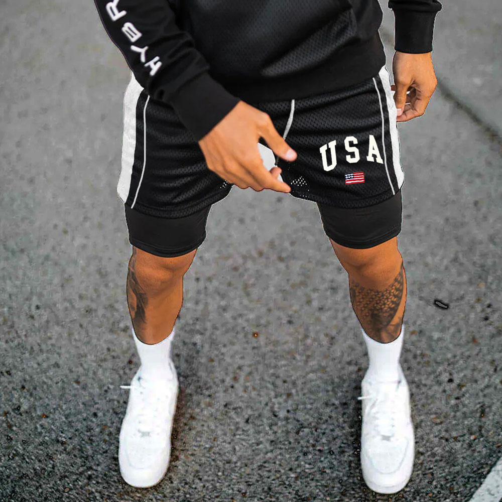Men's USA Print Mesh Performance Shorts
