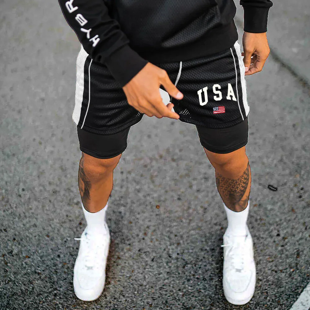Men's USA Print Mesh Performance Shorts