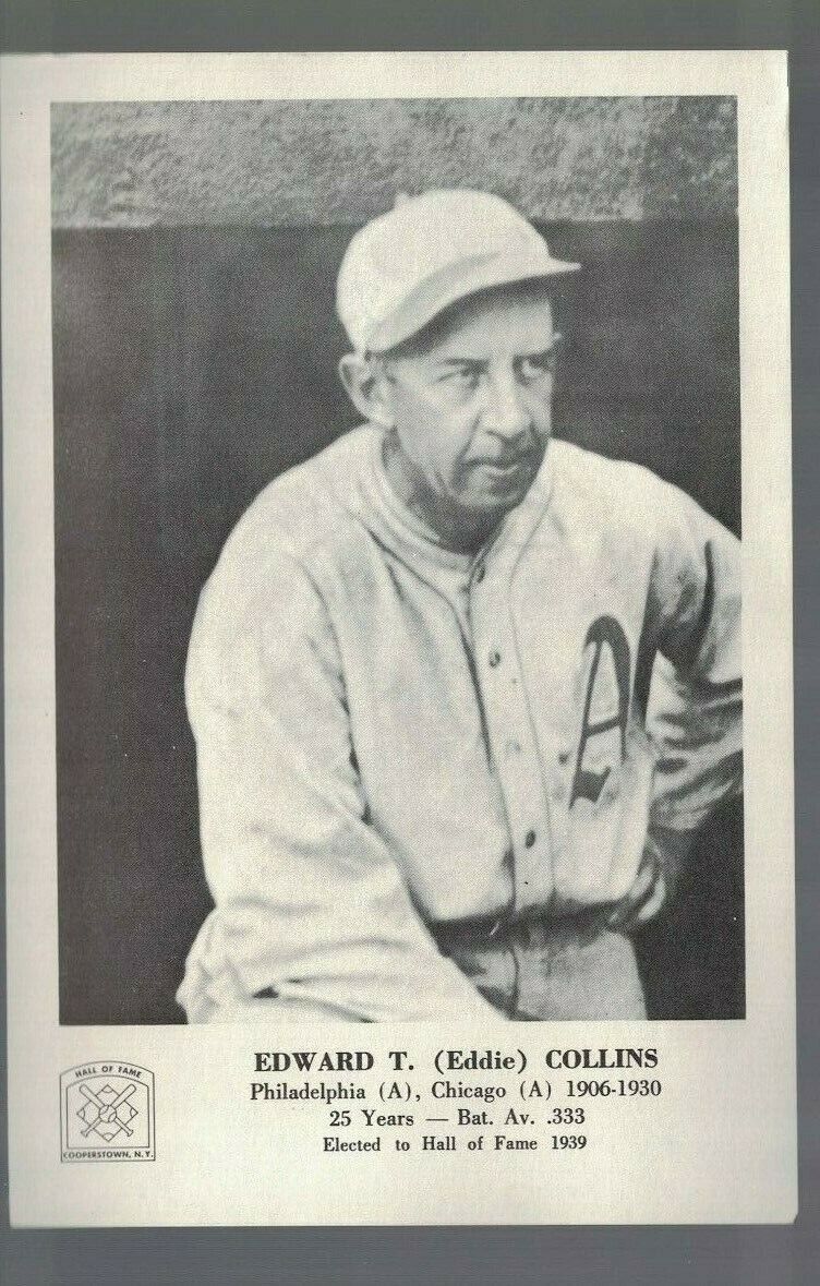 Eddie Collins Philadelphia A's 1963 Hall of Fame 5x7 Paper Picture Pack Photo Poster painting PL