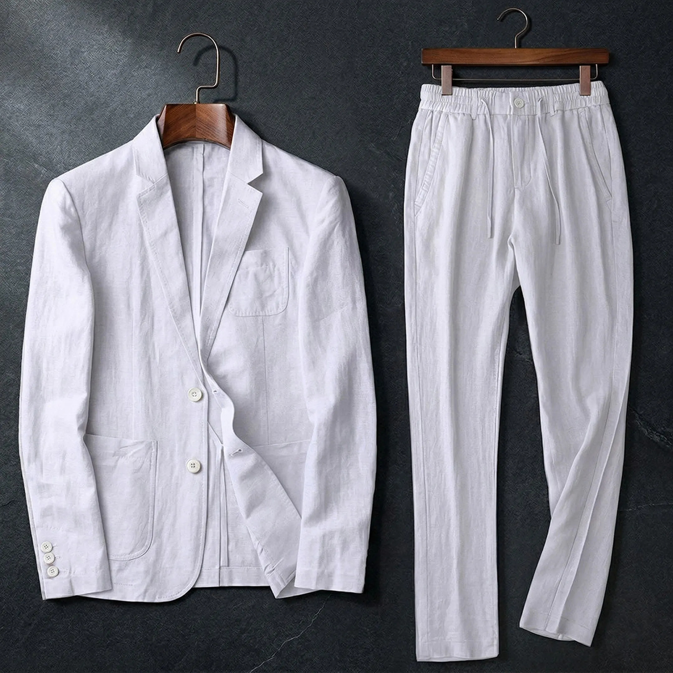 Men's Linen Cotton Suit &ndash; Relaxed Two-Piece for Summer Weddings