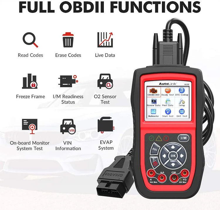 Autel AutoLink AL539B 3-in-1 Code Reader Battery Tester Avometer