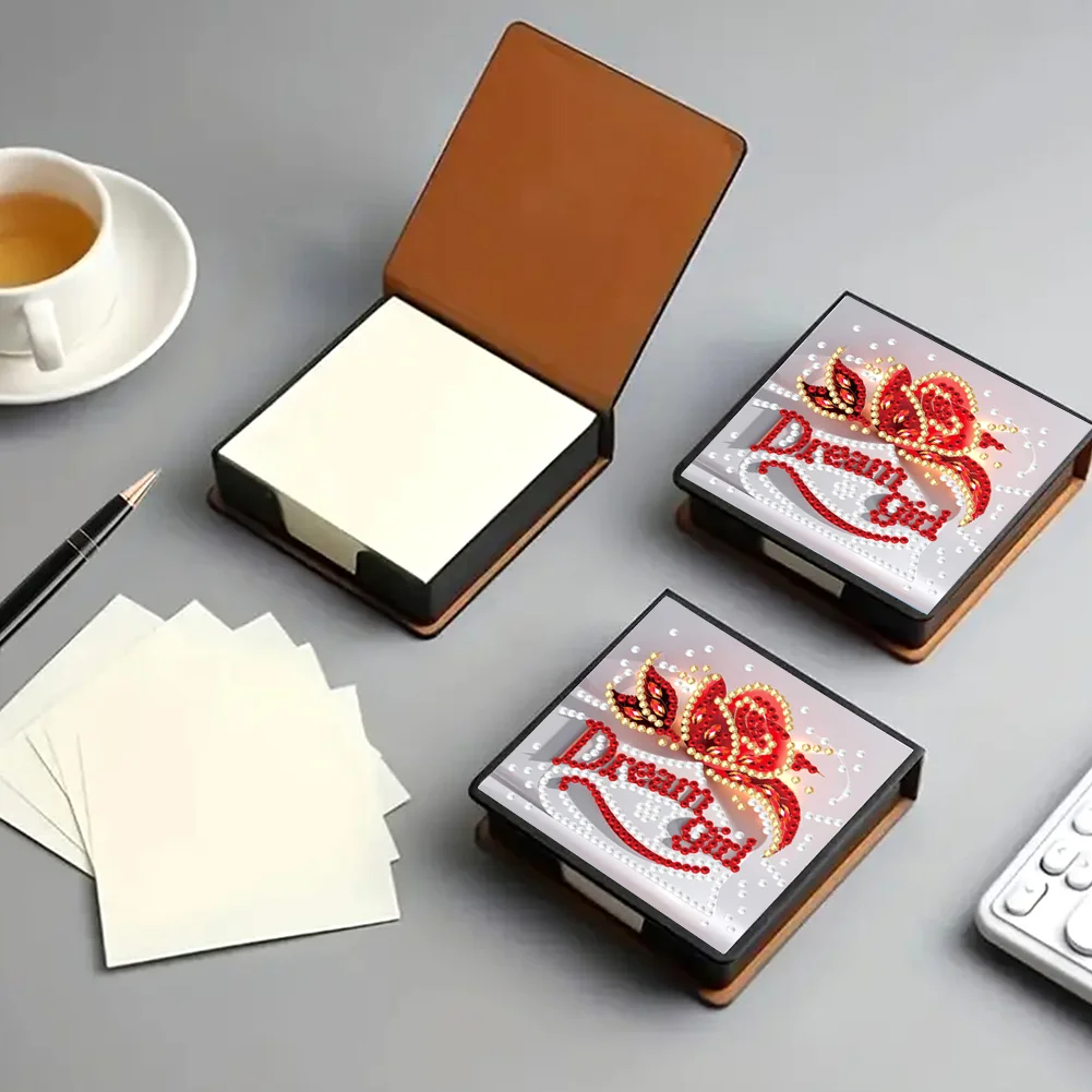 Dream Girl PU Diamond Painting Notecard Box 5D DIY Diamond Art Note Box