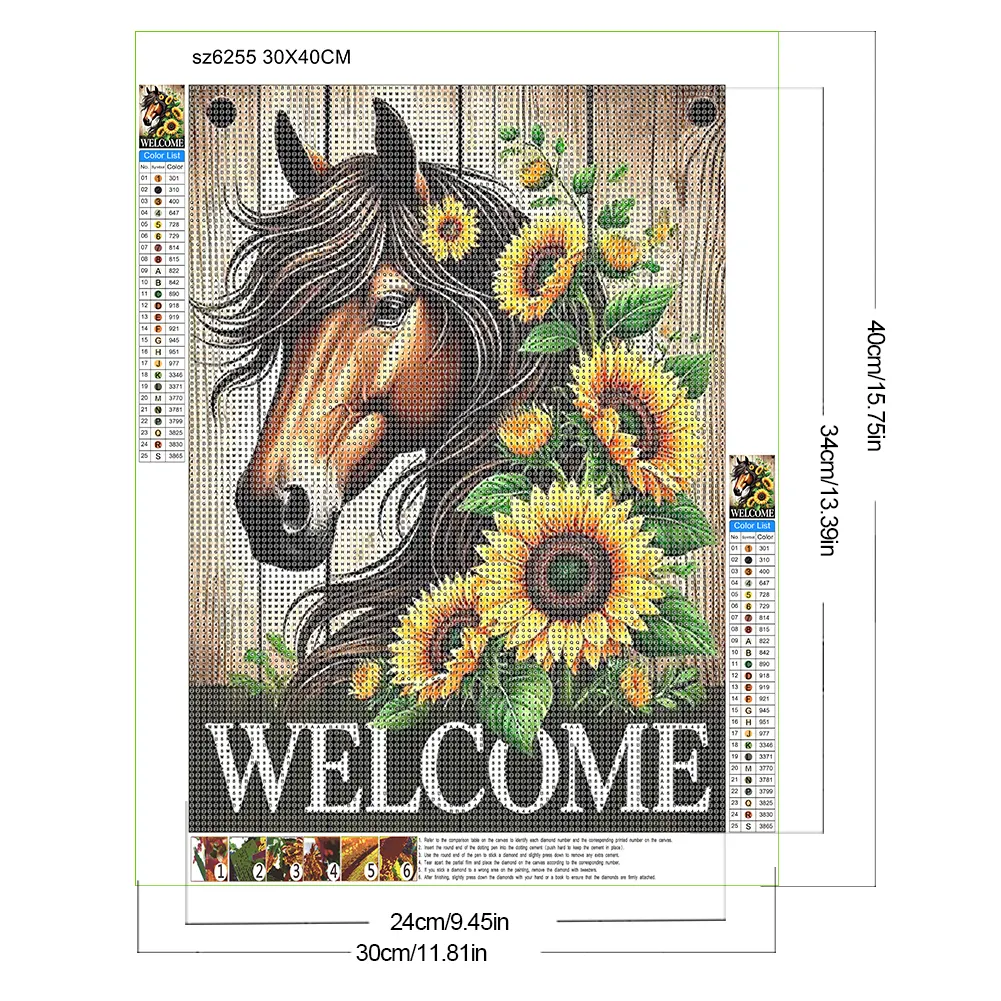 Diamond Painting - Full Round Drill - Sunflower Horse(Canvas|30*40cm)
