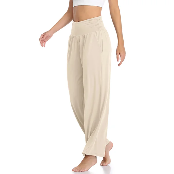 TARSE Women's High Waisted Capri Pants Petite Casual Wide Leg  Yoga pants Loose Soft Pajamas with Pockets Sweatpants(ArmyGreen,S) :  Clothing, Shoes & Jewelry