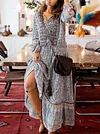 Loose Floral Printed Long Sleeves Maxi Dress