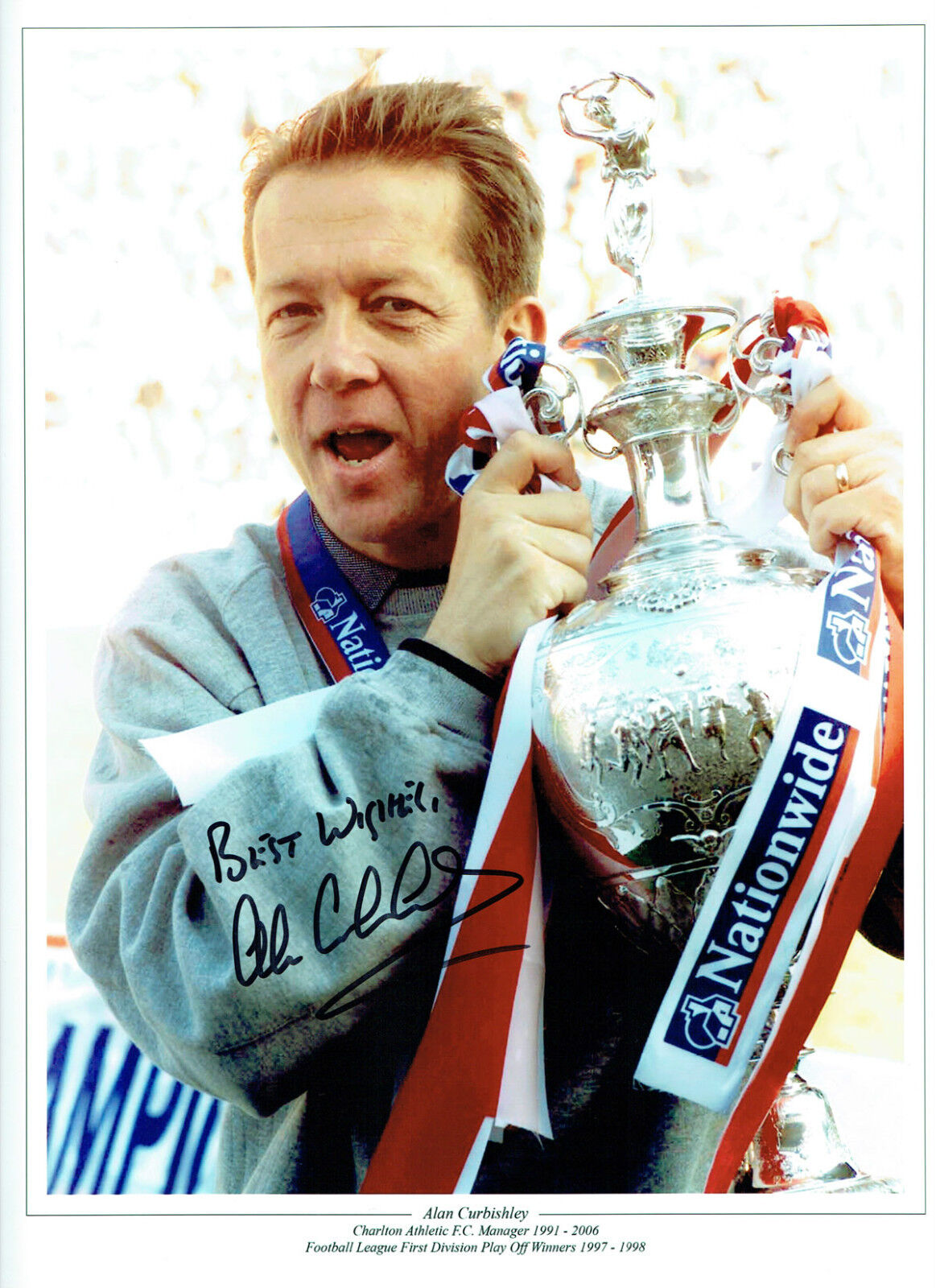 Alan CURBISHLEY Signed Autograph 16x12 Photo Poster painting AFTAL COA Play Off Winning Manager