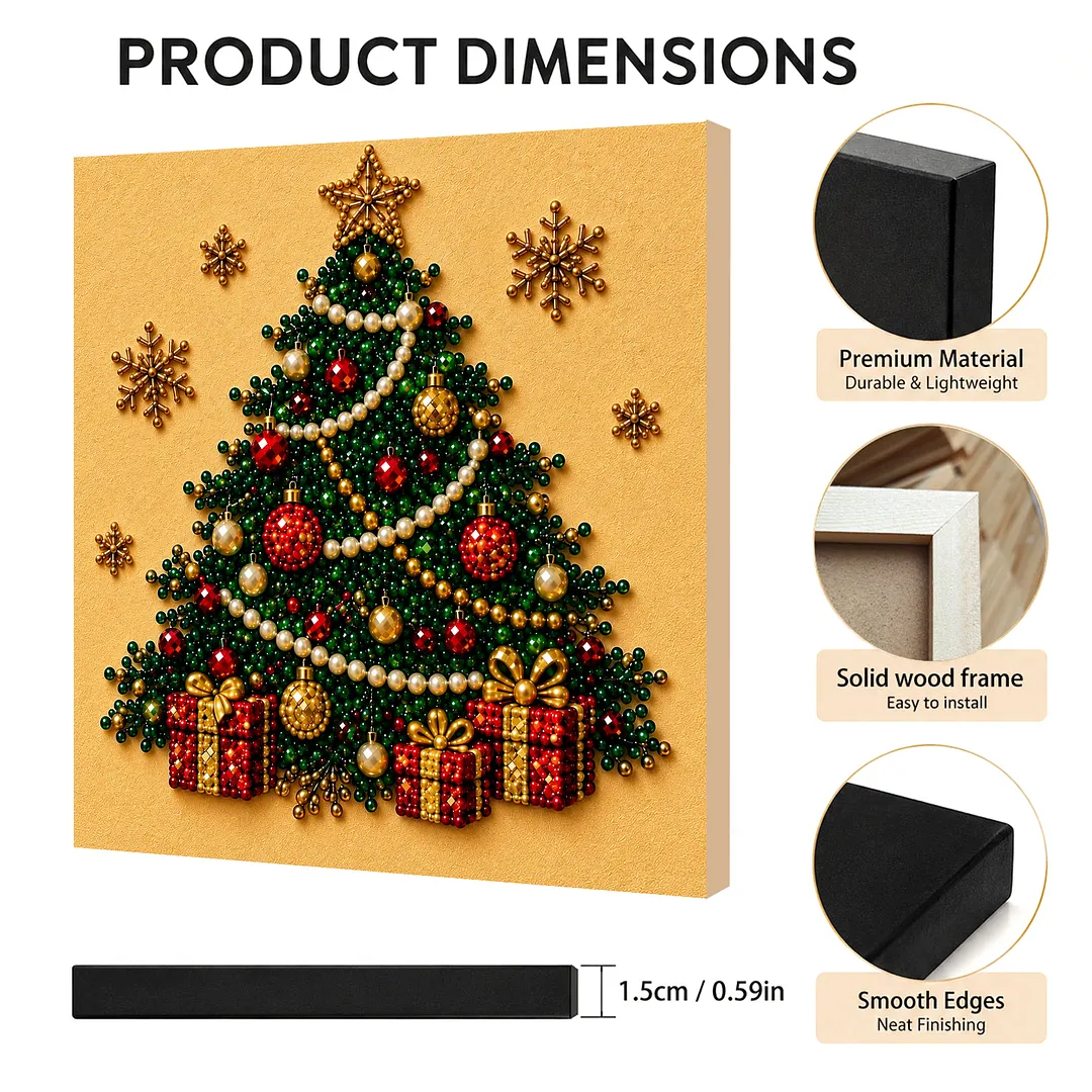 Pearl Bead Painting Kit with Frame Christmas Tree 11.81x11.81in