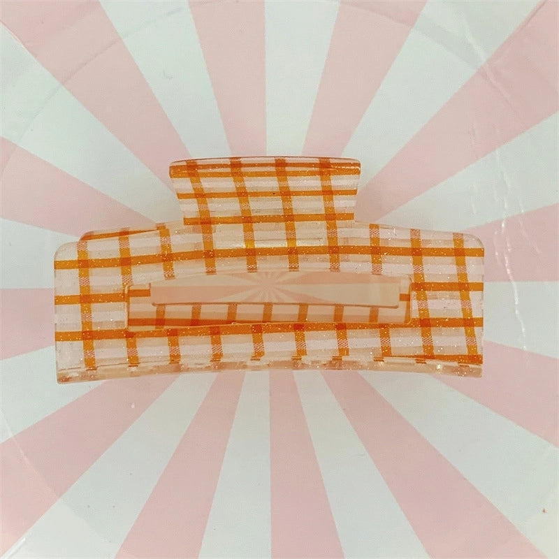 Fashion Plaid Arylic Hollow Out Hair Claws 1 Piece