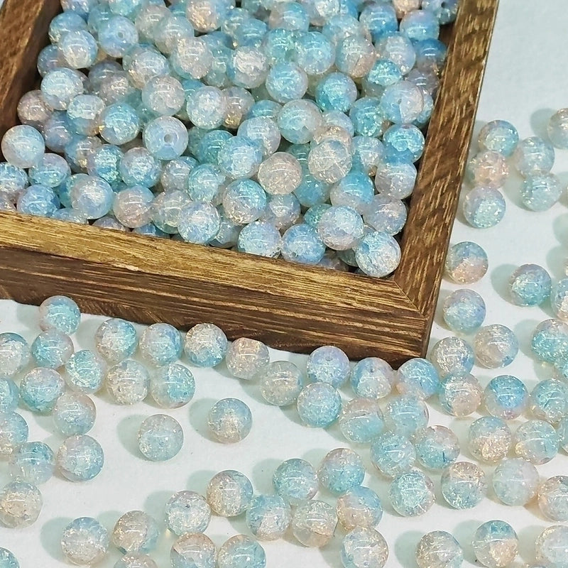 New 8/10mm Water Dyed Protein Jade Broken New Chinese Style Gold Sprinkling Glass Bead DIY Bracelet Ornament Straight Hole Beads Loose Beads