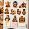 10PCS DIY Pearl Diamond Painting Christmas Fridge Magnets, Sparkling Rhinestone Refrigerator Magnet Craft Kit for Home Decor & Gifts