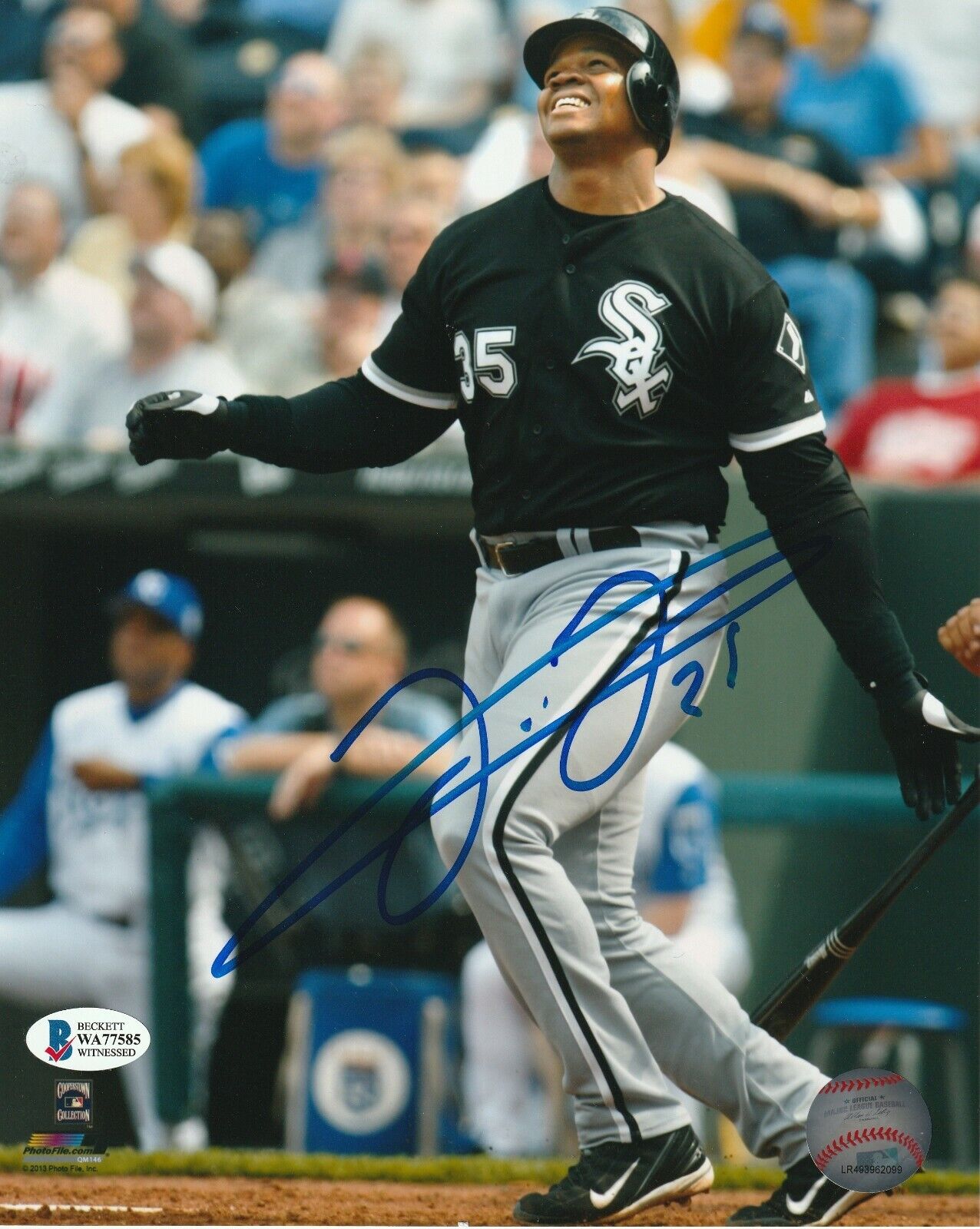 FRANK THOMAS Signed WHITE SOX 8x10 Photo Poster painting w/ Beckett (BAS) Witnessed COA