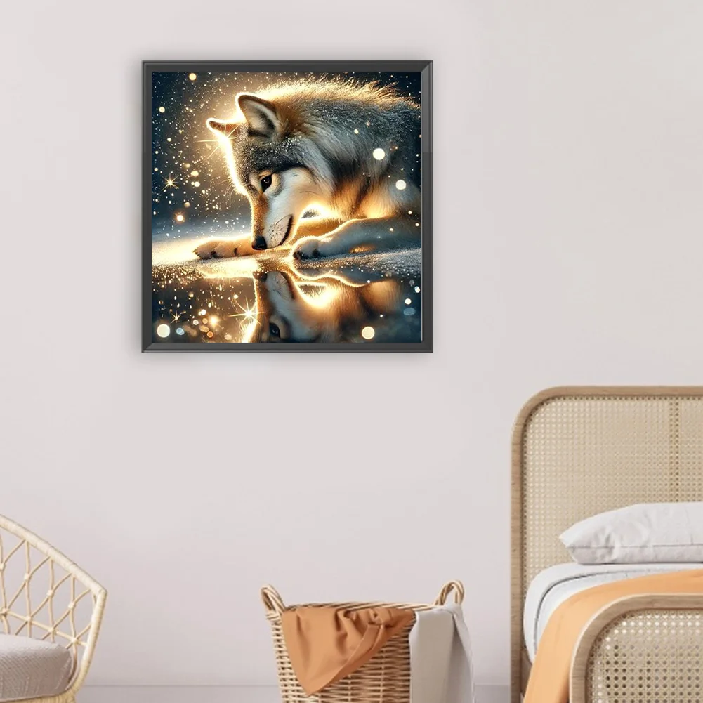 Diamond Painting - Full Round Drill - Snow Wolf(Canvas|30*30cm)