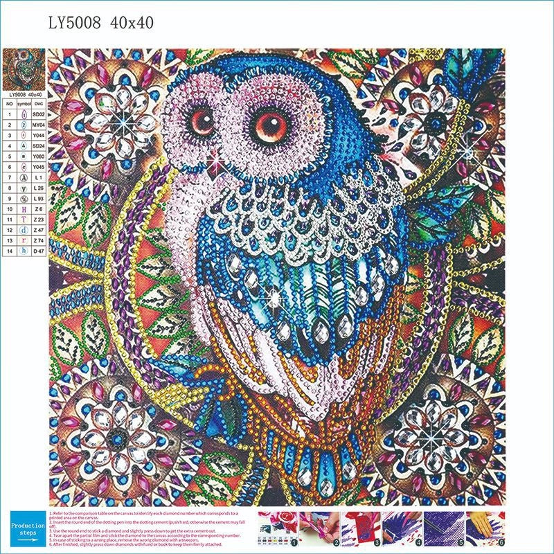 Diamond Painting DIY Bright Diamond Owl Living Room Bedroom Hanging Painting 5D Hot Diamond Painting
