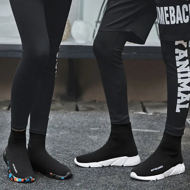 MWY Woman Socks Sneakers High Top Women Shoes Casual Breathable Flying Woven Couple Walking Shoes Zapatillas Deportivas Mujer
