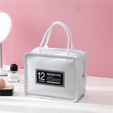 PURDORED 1 pc Portable PU Lunch Bags Leather Waterproof  Food Picnic Lunch Box Bag Insulated Women Cooler Bags  Dropshipping