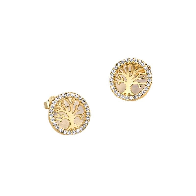 Tree Of Life S925 Sterling Silver Pin Earrings Women’s Fashion Temperament Earrings  Manufacturers